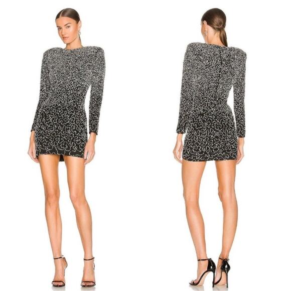 Retrofete Nikki Ombre Sequin Embellished Long Sleeve Mini Dress Size Small - Picture 1 of 9